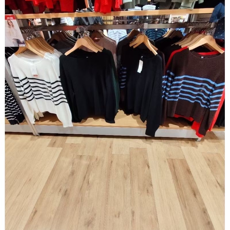 Sweater Katun 3D Knit Crew Neck Wanita Uniqlo (Unisex)