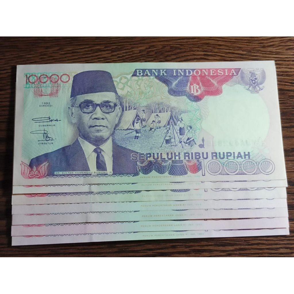 Uang Kuno 10000 RUPIAH tahun 1992 HAMENGKUBUWONO