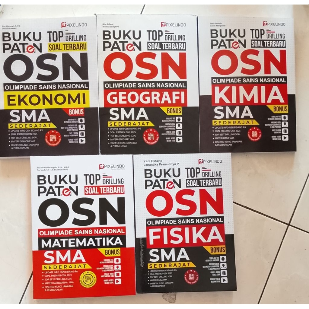 Buku top paton osn kimia, osn geografi, osn ekonomi, osn fisika osn matematika untuk sma sederajat