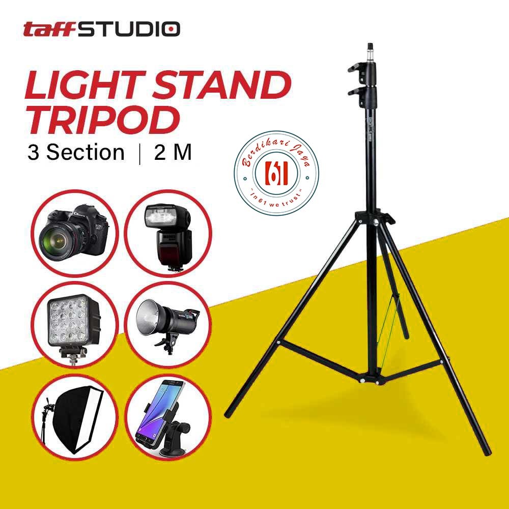 TaffSTUDIO Tripod Portable Lighting Stand for Studio Lighting 2M
