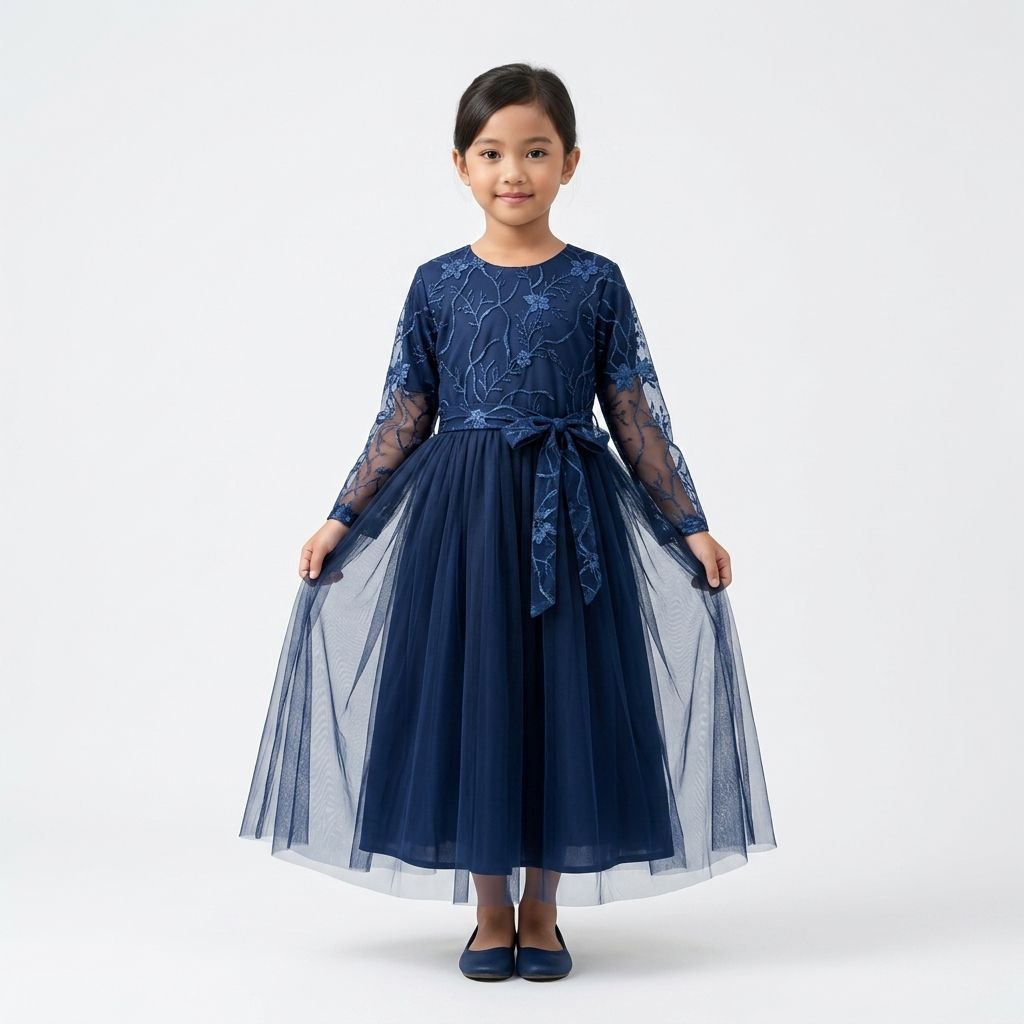 Gaun kebaya Anak Perempuan || Dres kebaya Mewah Elegan Anak Gadis Tile Premiun Impor