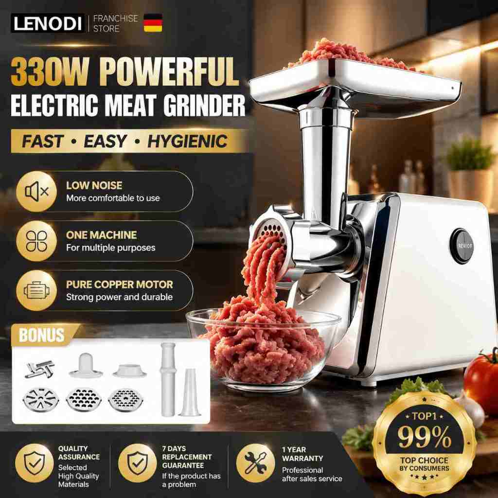 Mesin Giling Penggiling Daging Meat Grinder 300W 220V Dengan Daya Besar Serbaguna Mesin Gilingan Dag