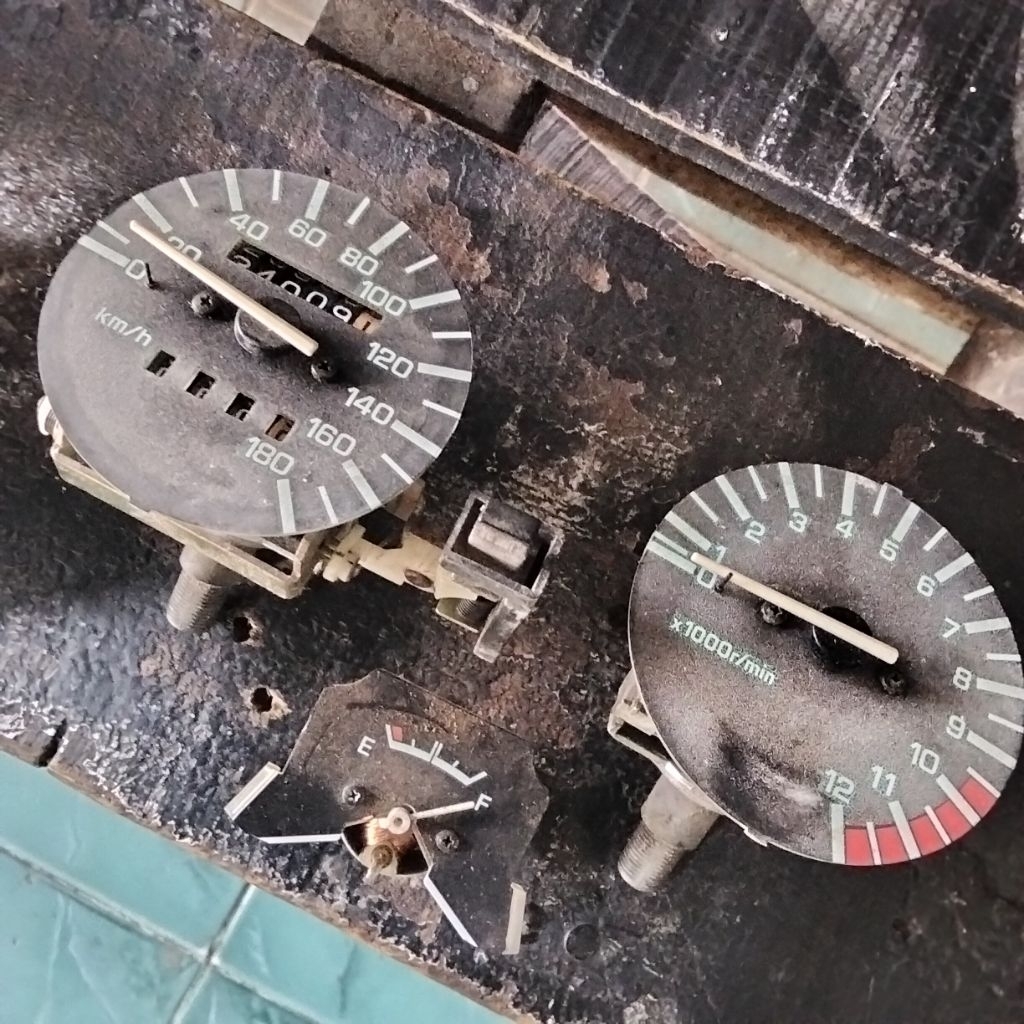 Mesin Spidometer, Odometer, Ampere Bensin Original Yamaha RX-King Master Second