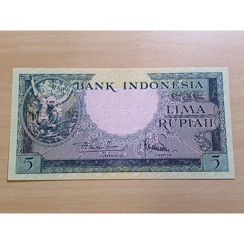 Uang Kuno 5 Roepiah Th.1957 Gress Unc