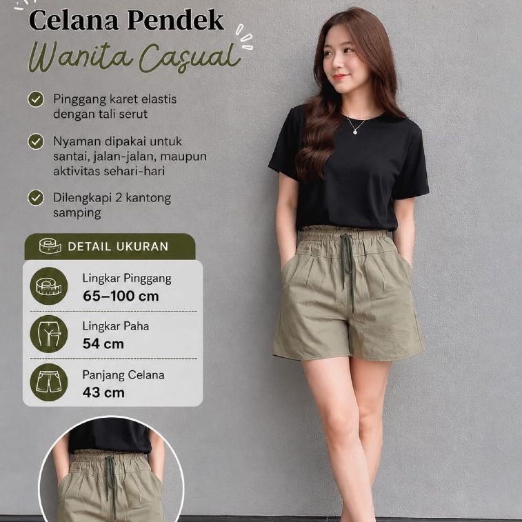 Celana Pendek Wanita Corduroy Short Pants Corduroy Casual Korea