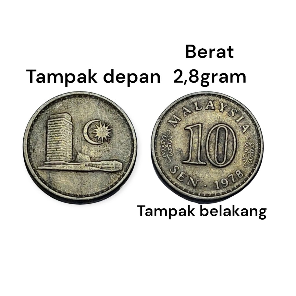 Koin 10 Sen Malaysia Tahun 1978
