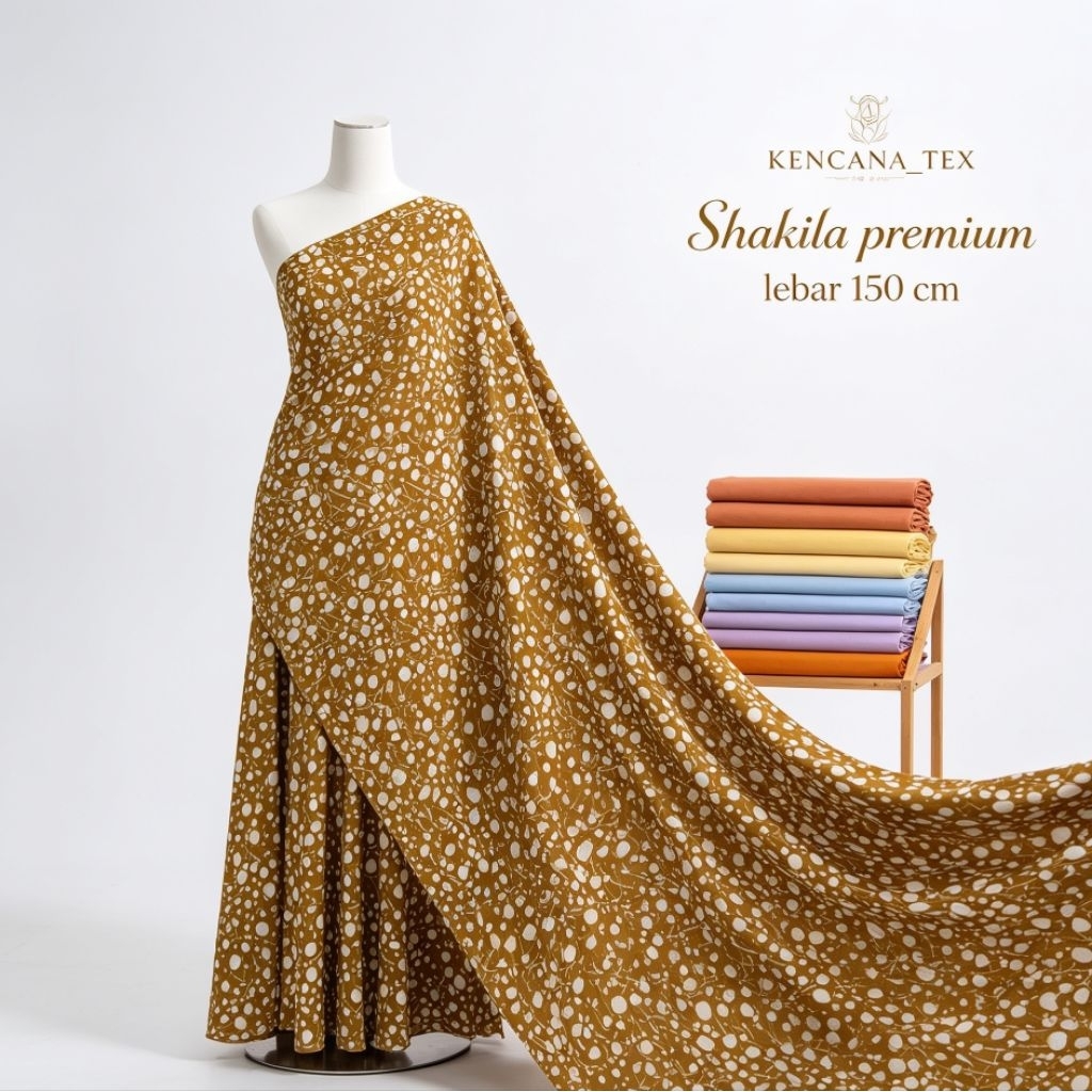kain shakila motif - kain shakila premium - kain shakila twill motif - kain shakila - CA [MUSTARD]