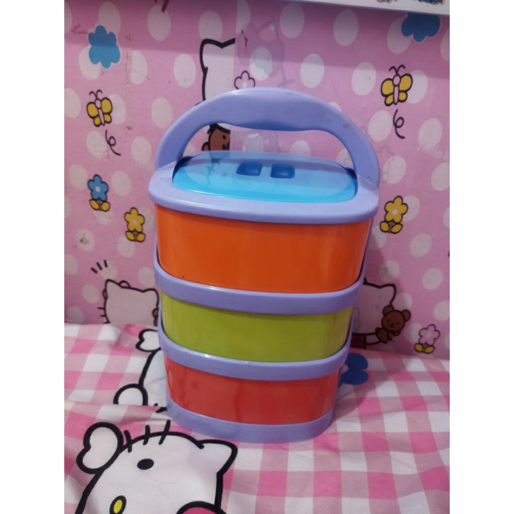 preloved rantang melamine golden dragon 3 susun