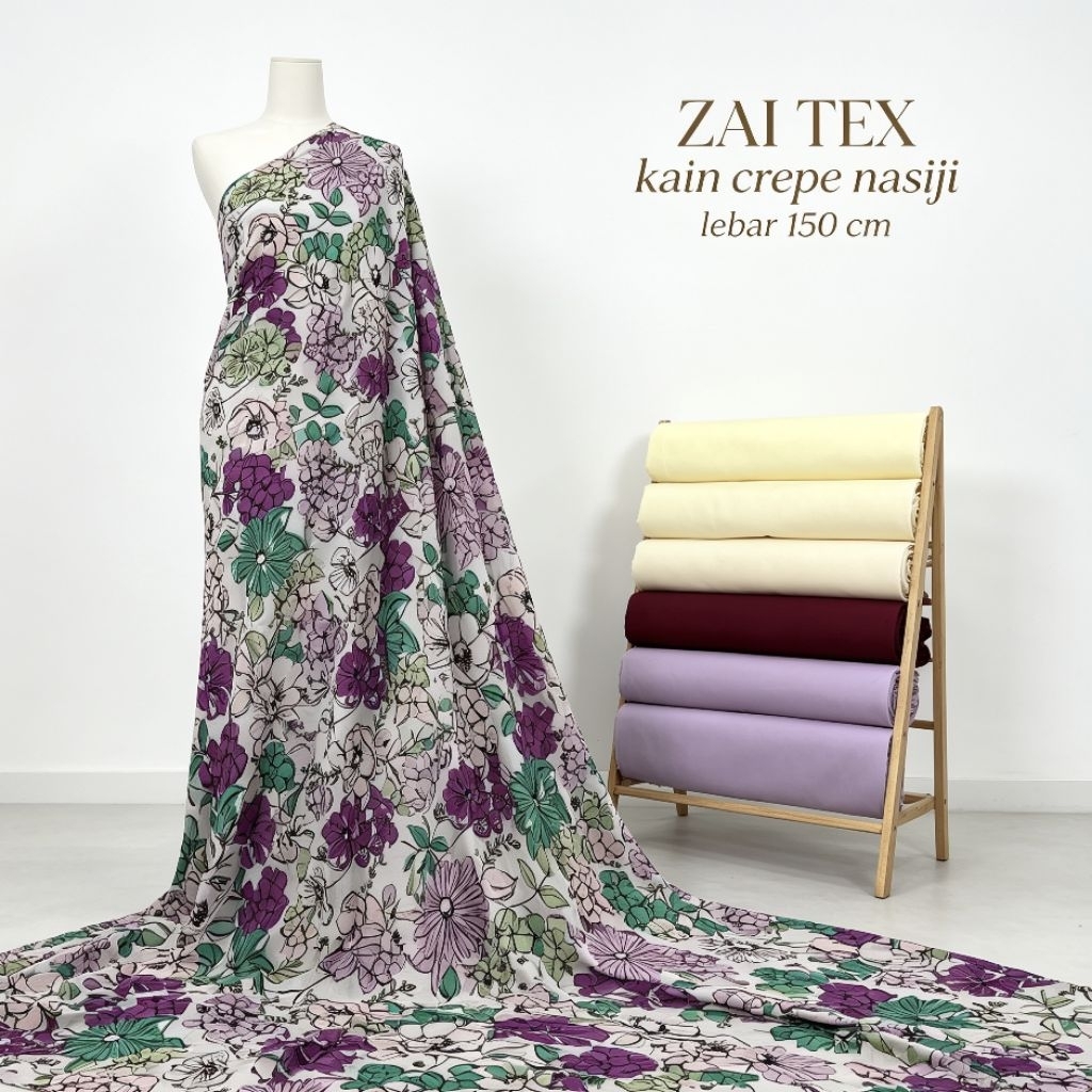kain crepe motif bunga - kain crepe - kain crepe nasiji - kain crepe motif
