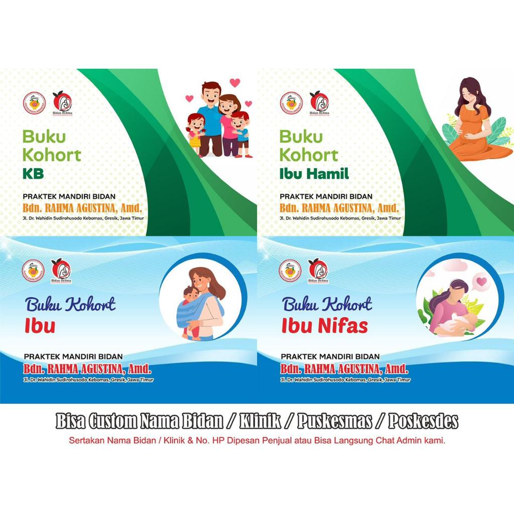 Cetak Buku Kohort KB Ibu Hamil Nifas Custom Nama Bidan Klinik Puskesmas Poskesdes Premium