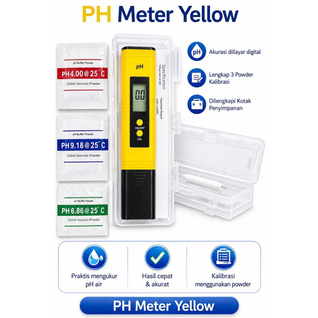 PH Meter Digital Alat Ukur pH Air PH Tester Hidroponik Aquarium Laboratorium