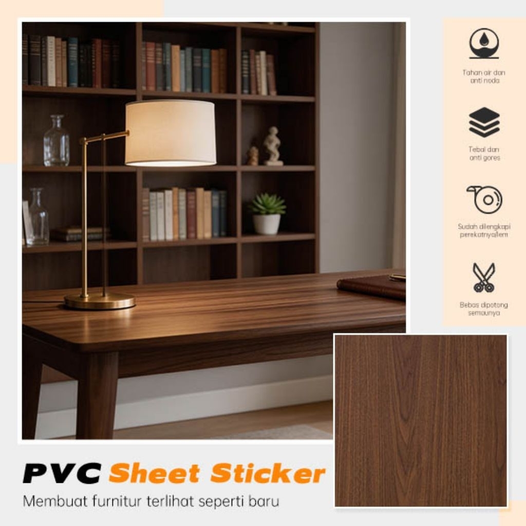 Sticker Decosheet PVC Pelapis Meja Furniture HPL Kayu Muda Triplek