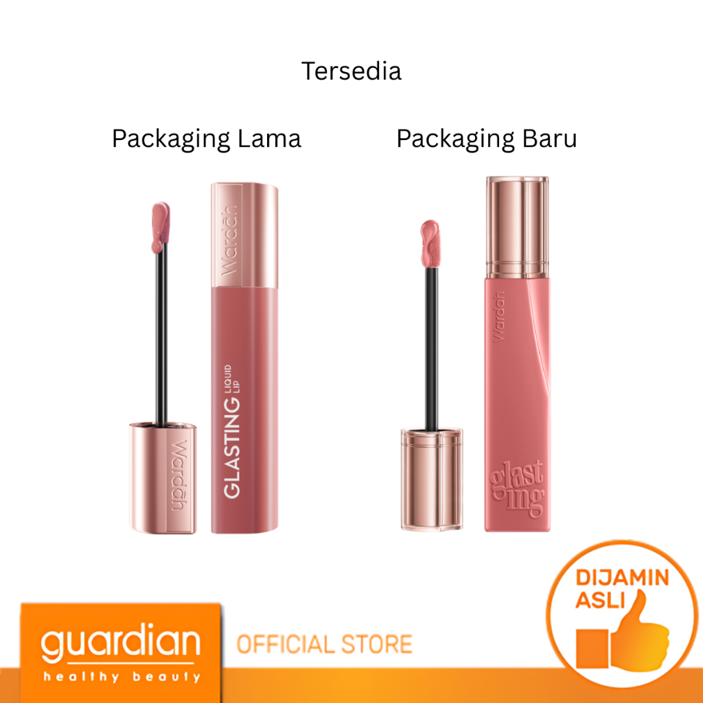 WARDAH Lip Cream Glossy Glasting Liquid Lip - Hi-Pigmented Glass Color, Ringan, Tidak Lengket, Trans