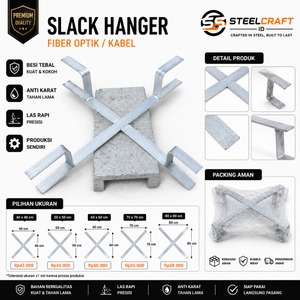 Slack Hanger Fiber Optik 80x80cm | Slack Support | Fixing Slack | Palang Slack FO