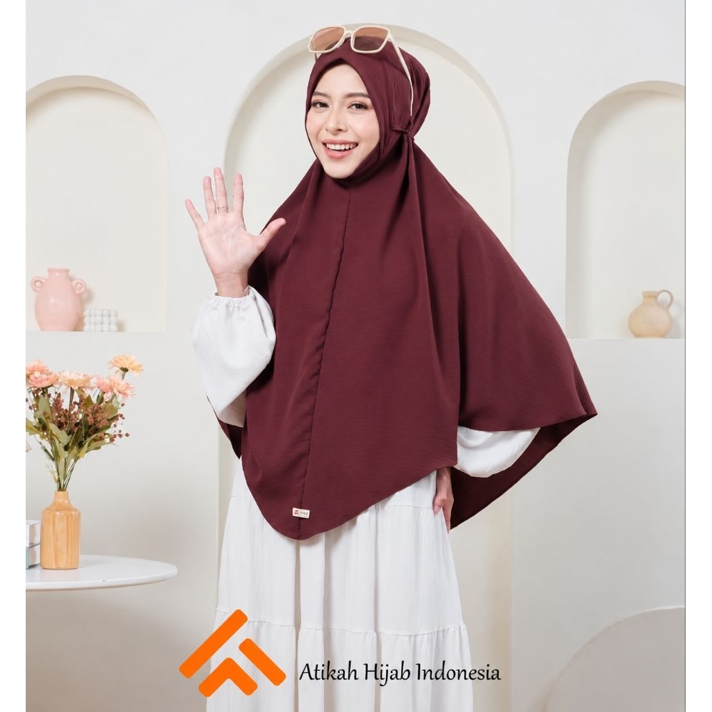 Khimar dagu  tali soft ped bahan cringkle air flow XL.