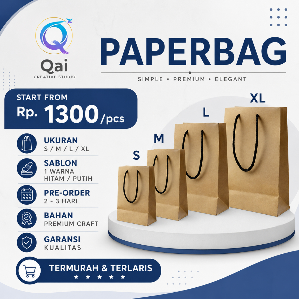 PAPERBAG CUSTOM | PAPERBAG CUSTOM COKELAT KRAFT | PAPERBAG SABLON | PAPERBAG PARFUM | PAPERBAG SKINC