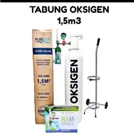 Paket Set Tabung Oksigen 1,5m3 - Paket Tabung Oksigen Medis Set 1,5m3