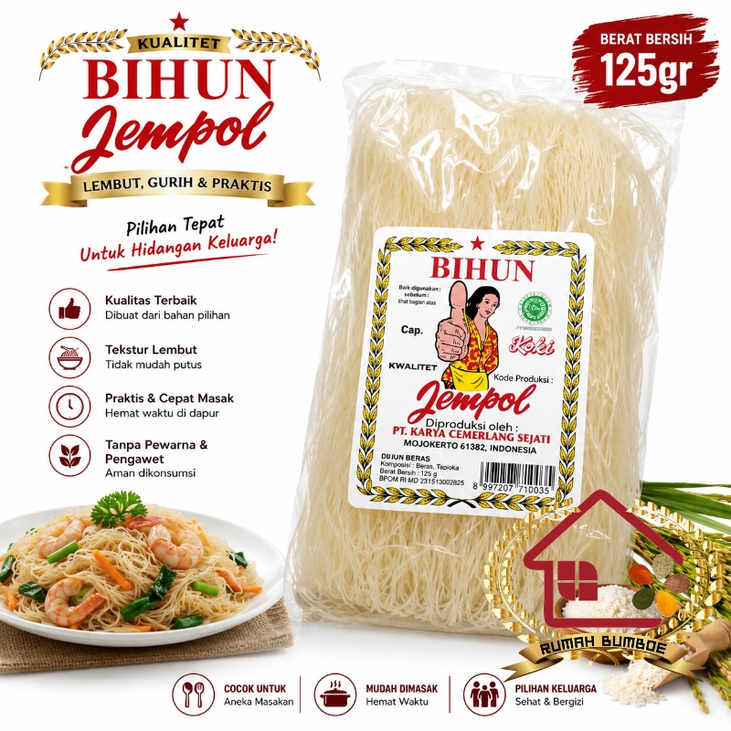 (125 gr) BIHUN CAP JEMPOL | Bihun Beras.