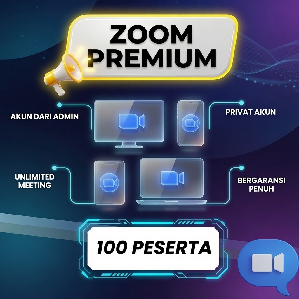 Zoom Pro 100 Peserta – Durasi Unlimited + All Features 2026