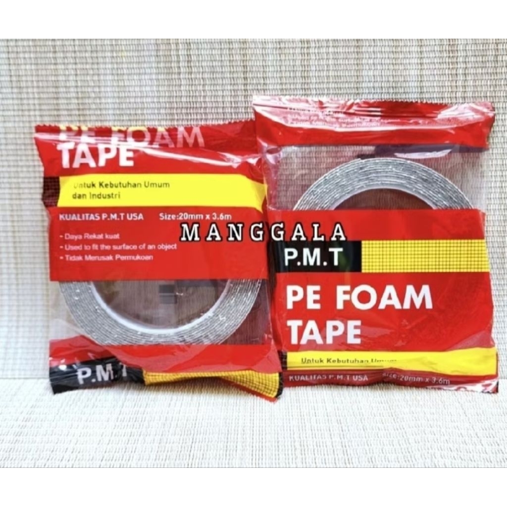DOUBLE TAPE P.M.T PE FOAM TAPE (20mm×3,6m) lem double tape untuk kebutuhan umum