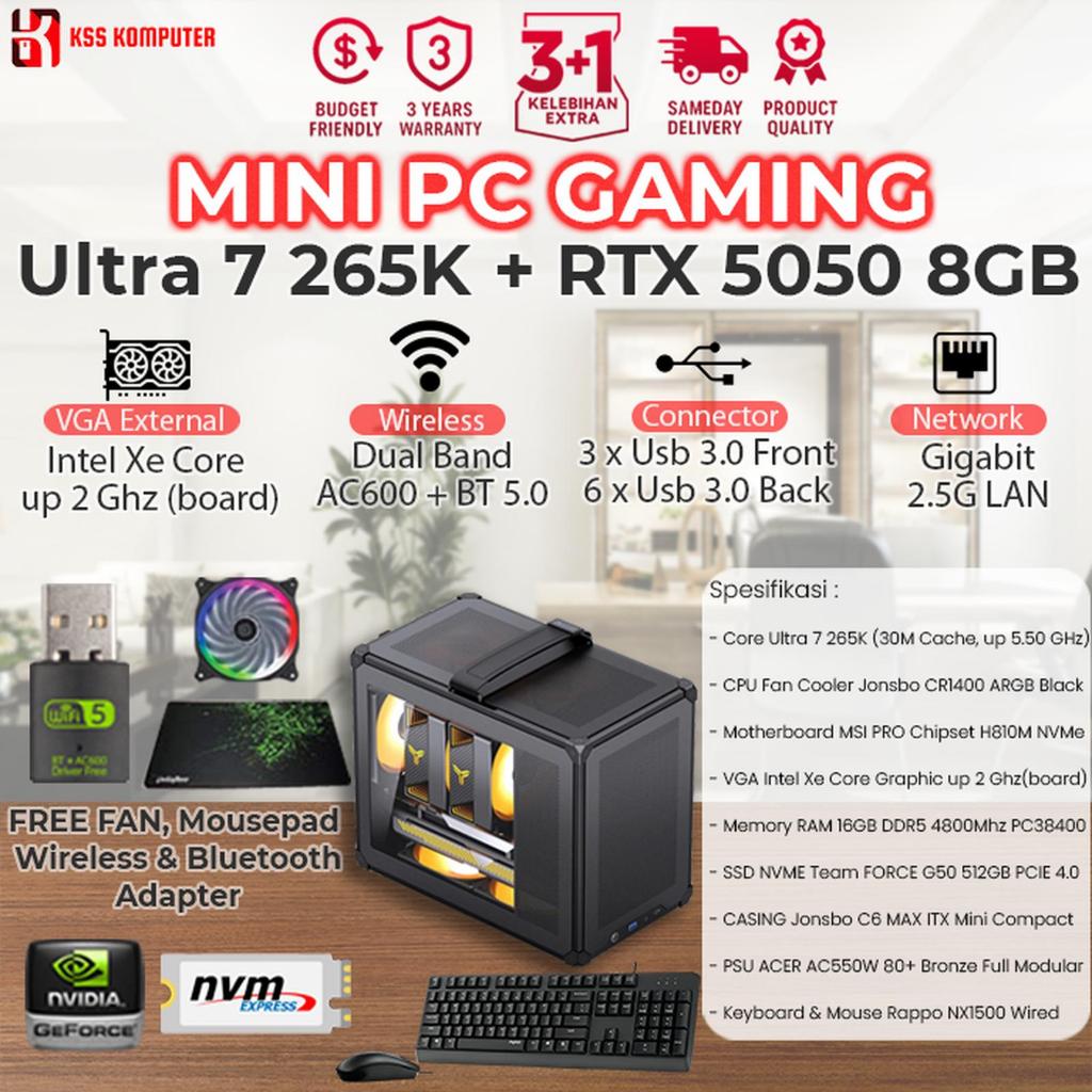 [BARU] PC Komputer MINI Ultra 7 265K + RTX 5050 + NVMe 512GB Ultimate Gaming