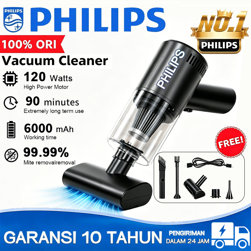 NEW PHILIPS Vacuum Cleaner 7In 1 998000Pa Multifunsi Penyedot Debu Rumah Wireless Portable Serbaguna