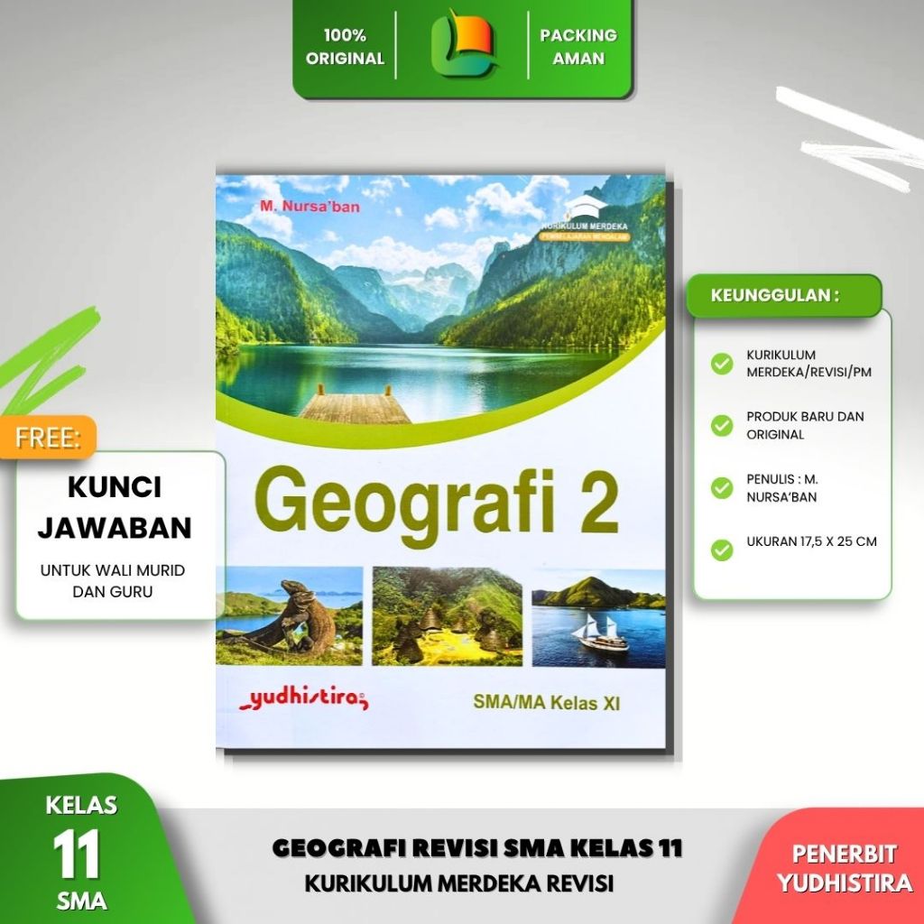 Geografi SMA Kelas 11 - Kurikulum Merdeka Revisi Kode J - Penerbit Yudhistira Original