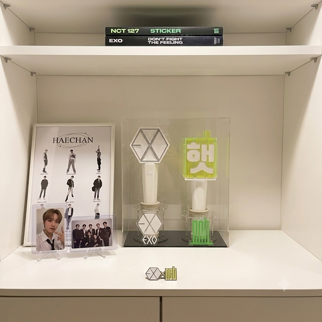 Box Lightstick EXO Versi 3 x Lightstick NCT / Rak Lightstick EXO Versi 3 x Lightstick NCT Model Logo