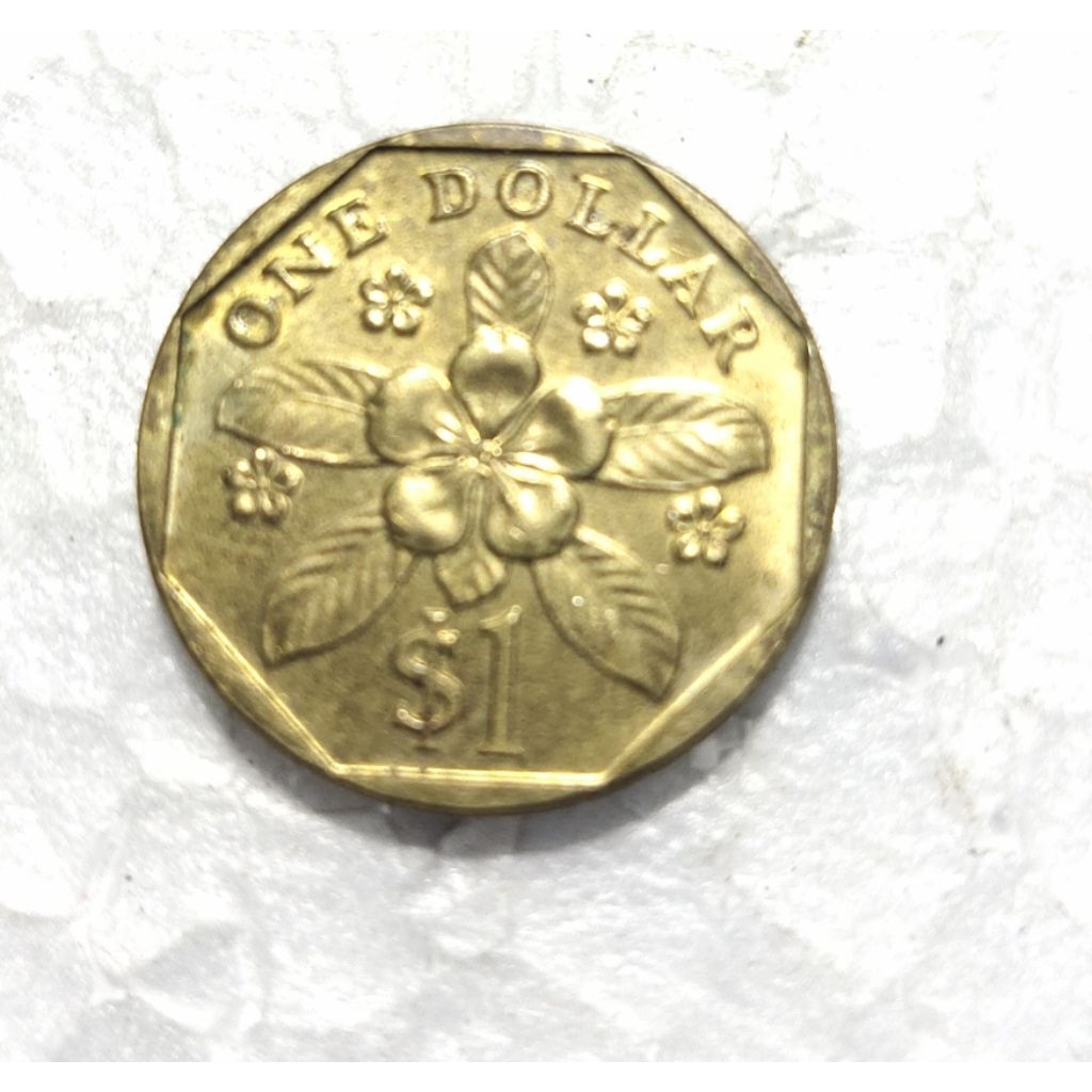 UANG KOIN KUNO 1 DOLLAR SINGAPURA TAHUN 1995 ORIGINAL