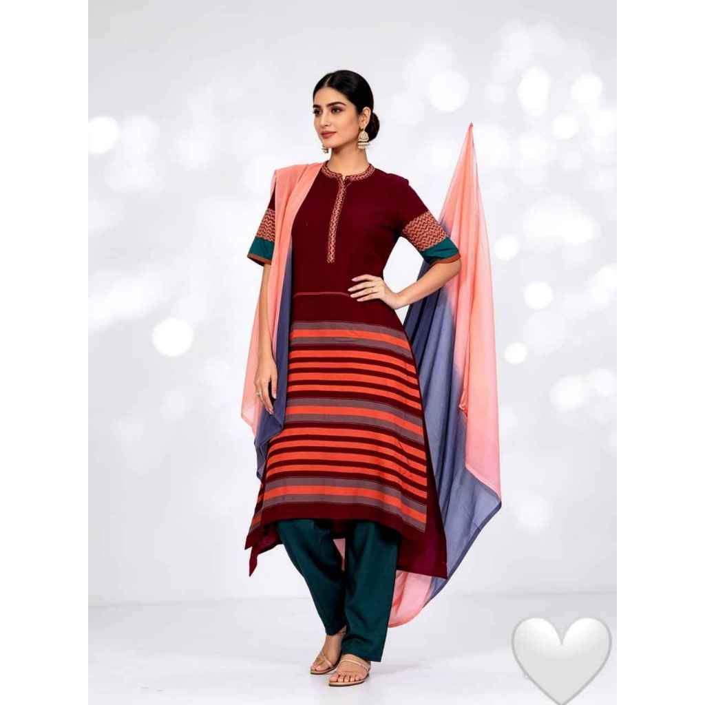 KURTI BIBA LONG KATUN ETNIK FULLSET DEWASA/REMAJA LD 90 PB 125 NEW PREMIUM