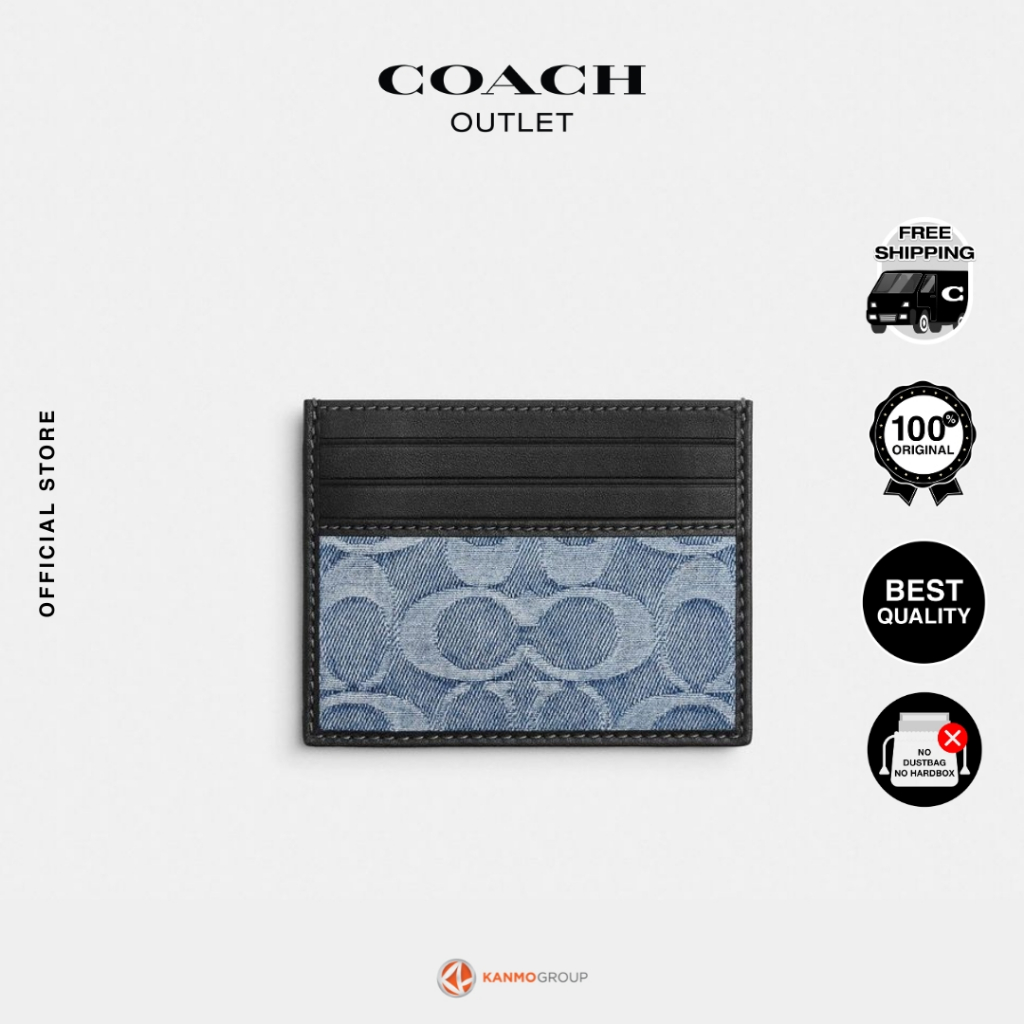 Coach Slim Id Card Case In Loved Signature Denim - Dompet Kecil Pria
