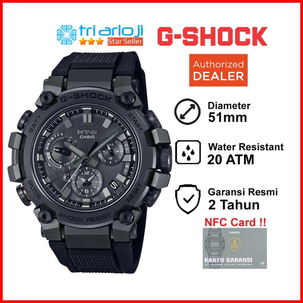 Casio G-SHOCK MTG-B3000B-1ADR Jam Tangan Pria Analog MTGB3000 Rubber GSHOCK MTG-B3000B-1 MTG B3000B 