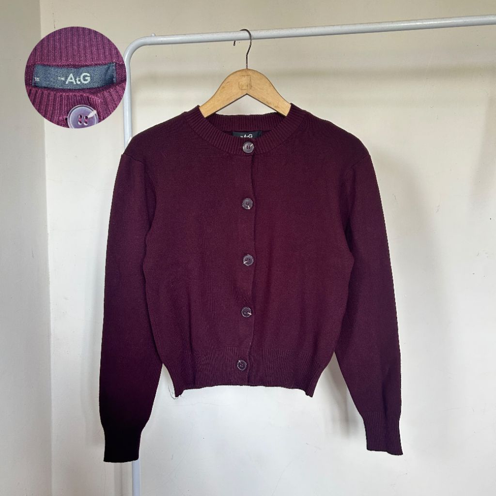 Cardigan The AtG Kutub Tiramisu burgundy mewah