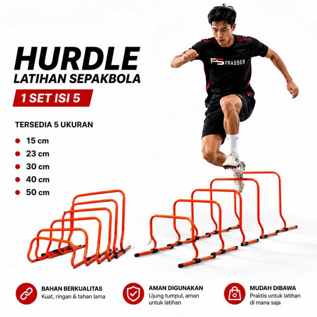 Hurdel Hurdle Hardel Tangga Lompat Latihan Sepak Bola Futsal Tinggi 50 cm BN01 HRDL ALV 05