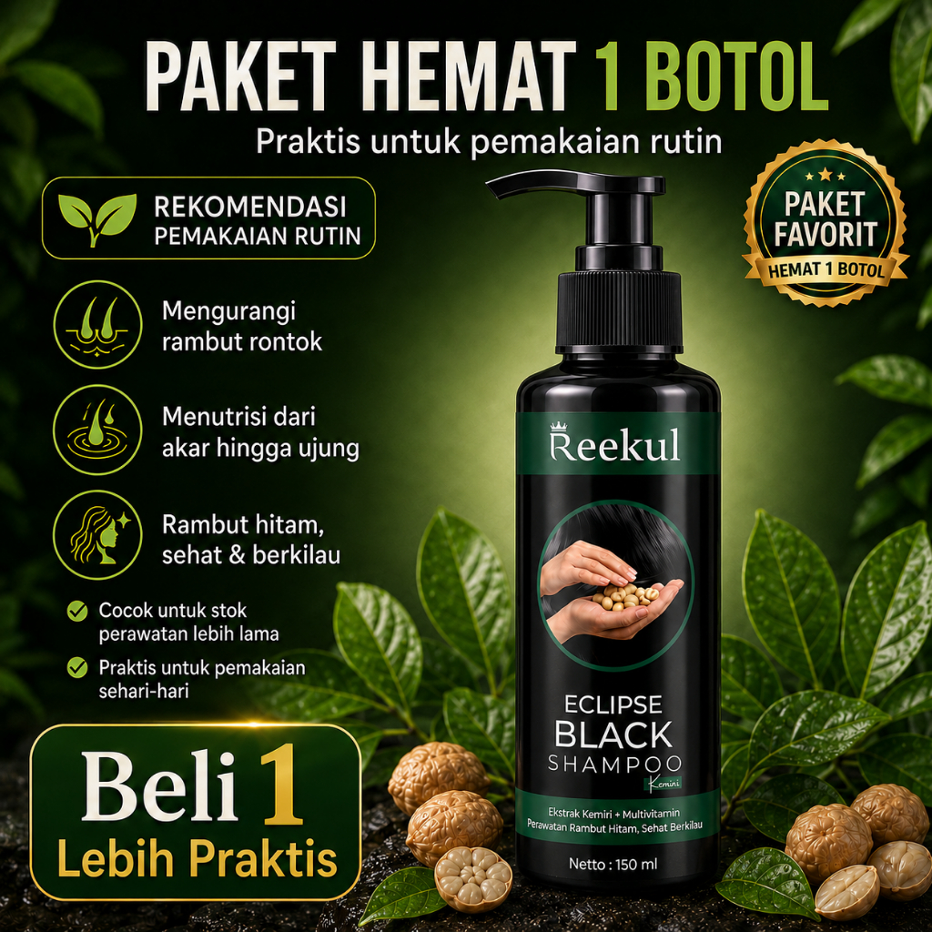 Eclipse Black Shampo Penghitam Uban Shampo Alami Bahan Herbal Sampo Anti Uban Ampuh