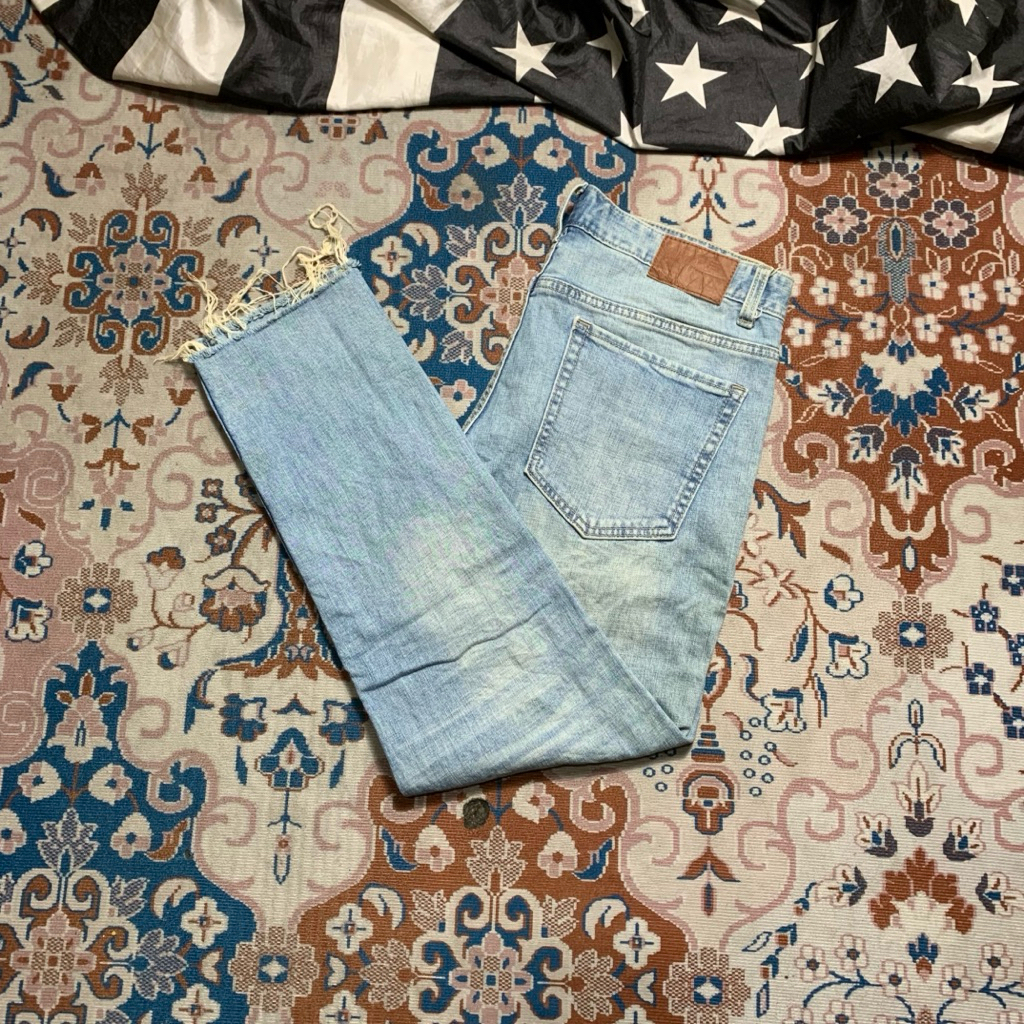 RIPPED BLUE JEANS SPAO FIT UNFINISHED