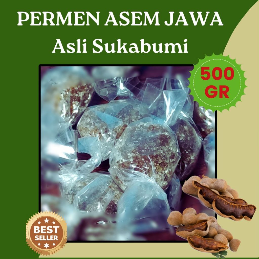 Cemilan Permen Asem Jawa Kemasan 500 gr Khas Umkm Sukabumi