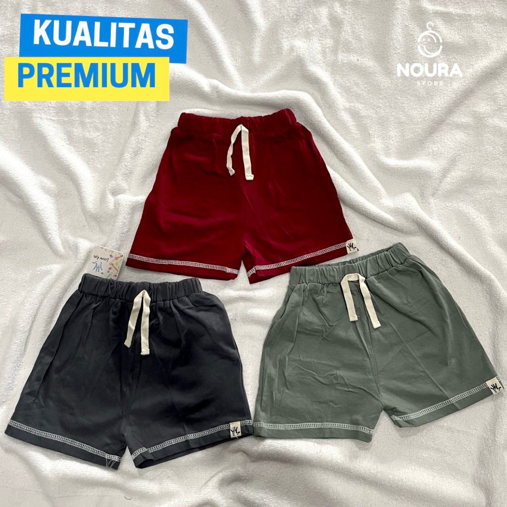 Loopie Kids Celana Pendek Anak Laki-laki- Celana Katun Casual Anak 1-4 Tahun Size S M L