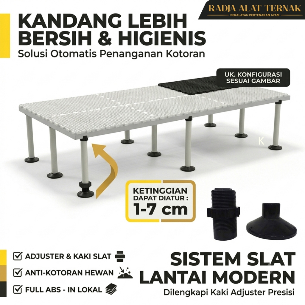 Adjuster Kaki Slat Plastik Kandang Ayam Tanpa Sekam Tatakan Lantai Bebek Angsa Anjing Kucing