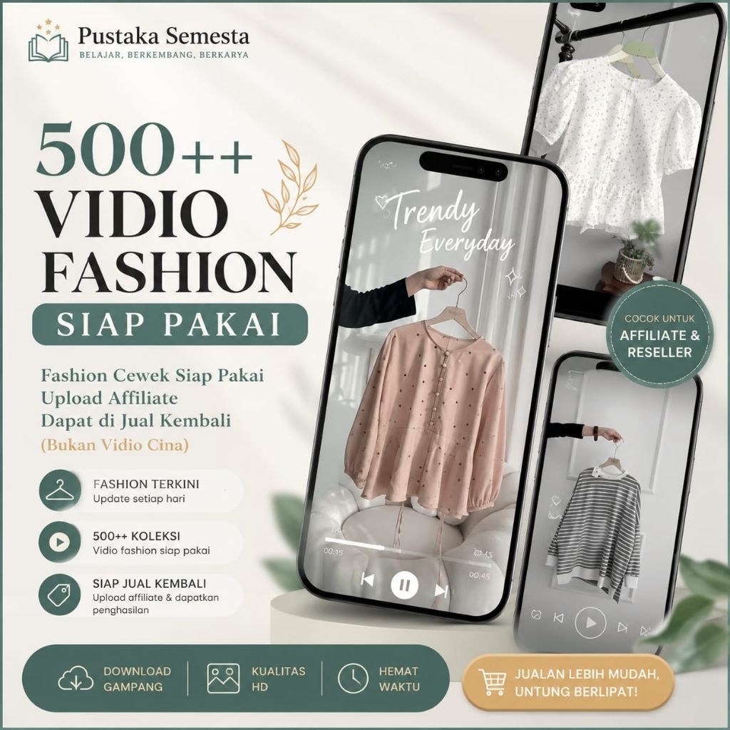 BANK KONTEN 500++ VIDIO KONTEN FASHION SIAP PAKAI SHOPEE AFFILIATE DALAM BENTUK VIDIO HD