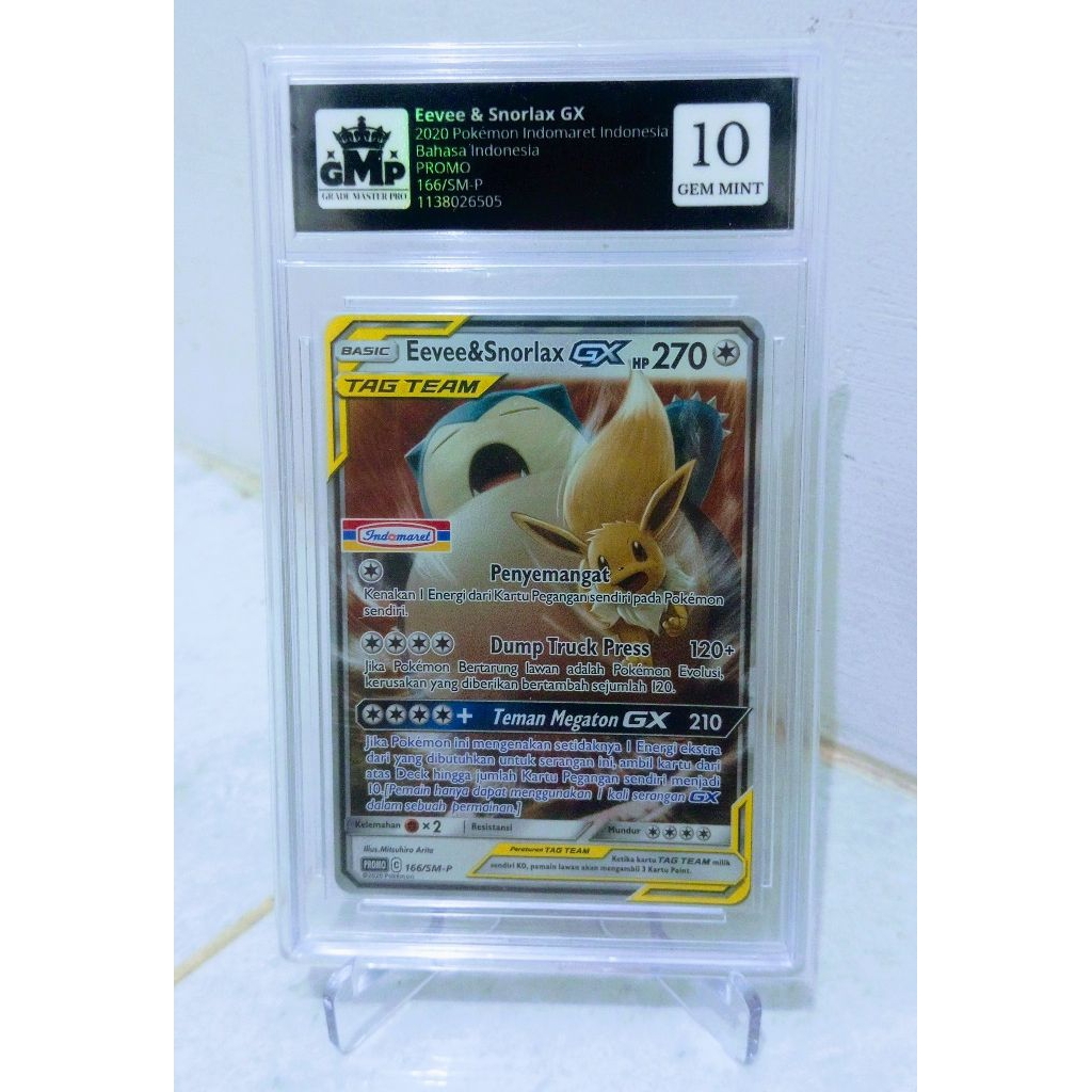Eevee & Snorlax GX 2020 Pokemon Promo Indomaret Indonesia Grade Master Pro 10