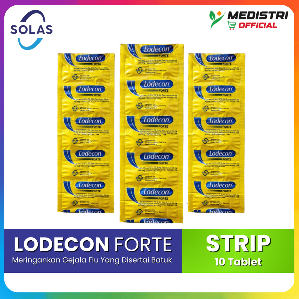 Lodecon Forte Strip 10 Tablet - Meredakan Flu dan Batuk