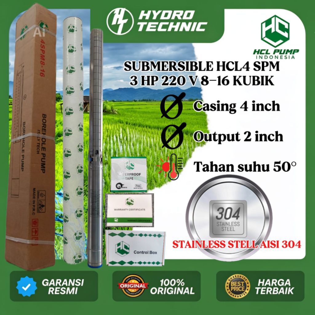 SUBMERSIBLE HCL 4 SPM 3 HP 220 V 8-16