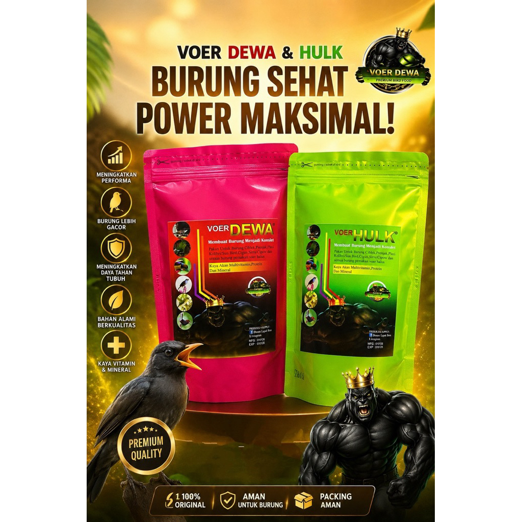 VOER HULK 150g - PENDONGKRAK BIRAHI BURUNG SUPAYA GACOR - Cocok Untuk Ciblek, cigun, sirtu, pleci - 