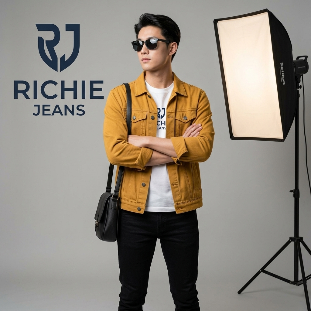 RICHIE.ID JAKET JEANS HITAM PRIA SANDWASH DILAN GROSIR MURAH