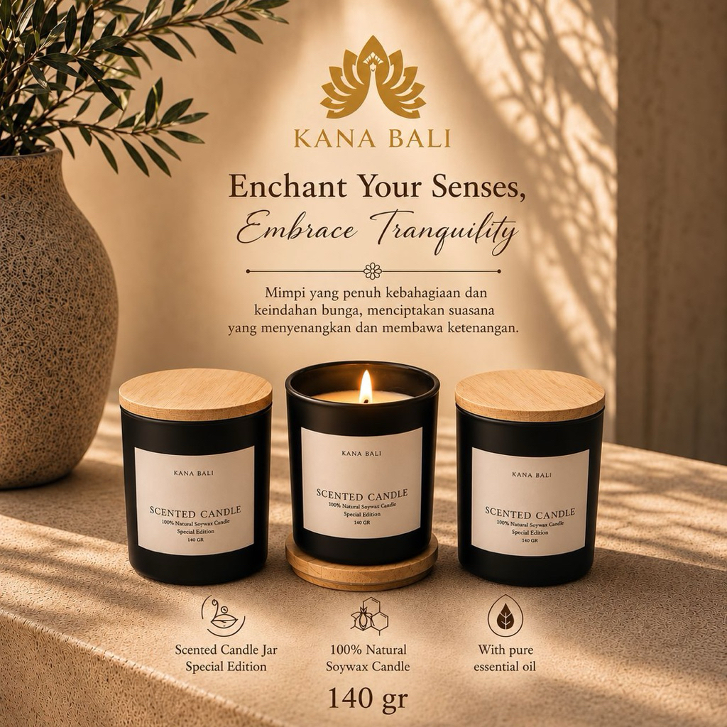 Kana Bali Scented Candle Jar Special Edition - Lilin Aromatherapy