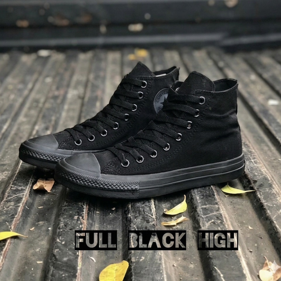SEPATU CONVERSE HIGHT FULLBLACK KANVAS PRIA WANITA NYAMAN KUAT DIPAKAI