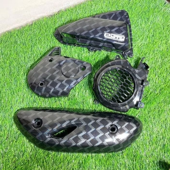 PAKET CARBON SCOOPY COVER FILTER cover CVT COVER KIPAS COVER KNLPOT SCOOPY 2021 2023 CARBON CELUP MO