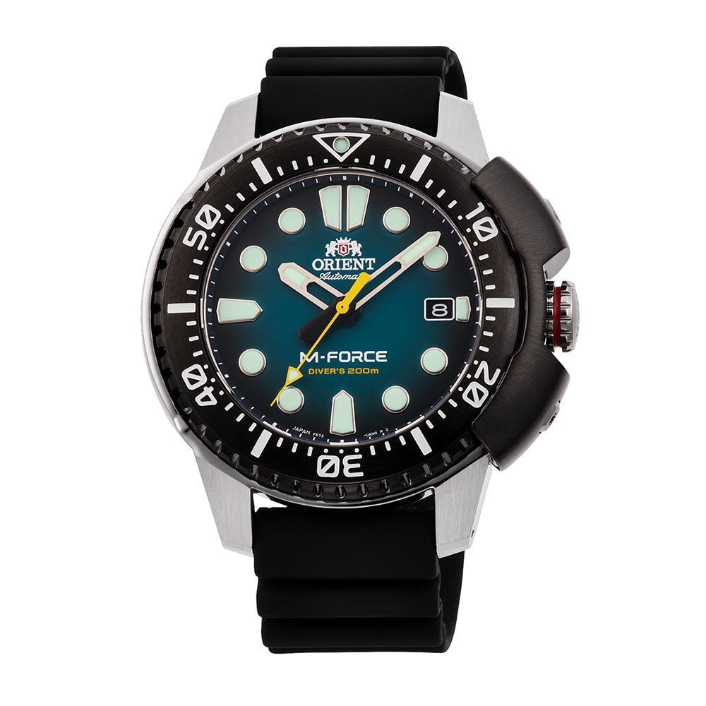 Original 100% Jam Tangan Pria ORIENT M-Force RA-AC0L04L Automatic Men Dual Tone Dial Black Silicone 