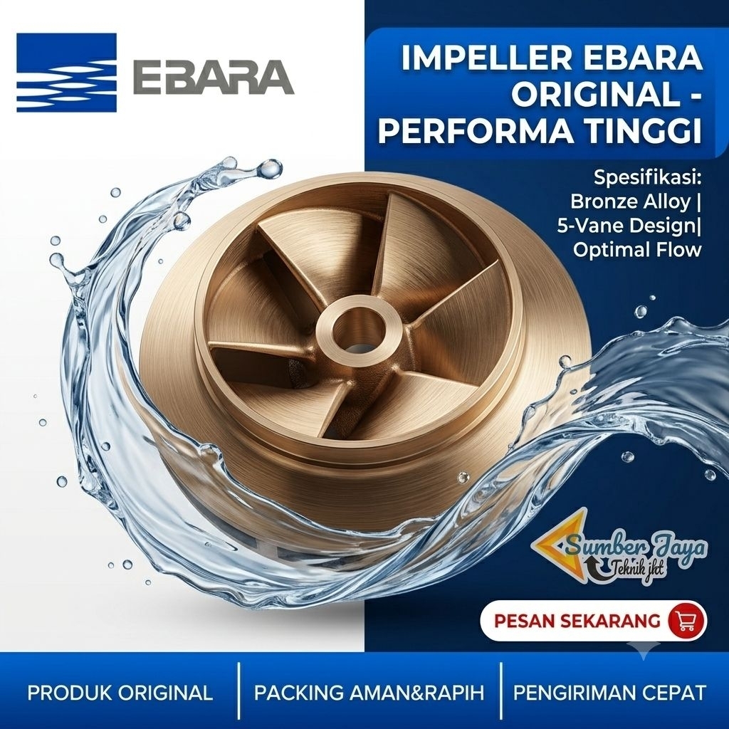 Impeller Pompa EBARA 150x125 FSJA Kipas Kuningan Pompa Ebara 150x125 FSJA Asli Original